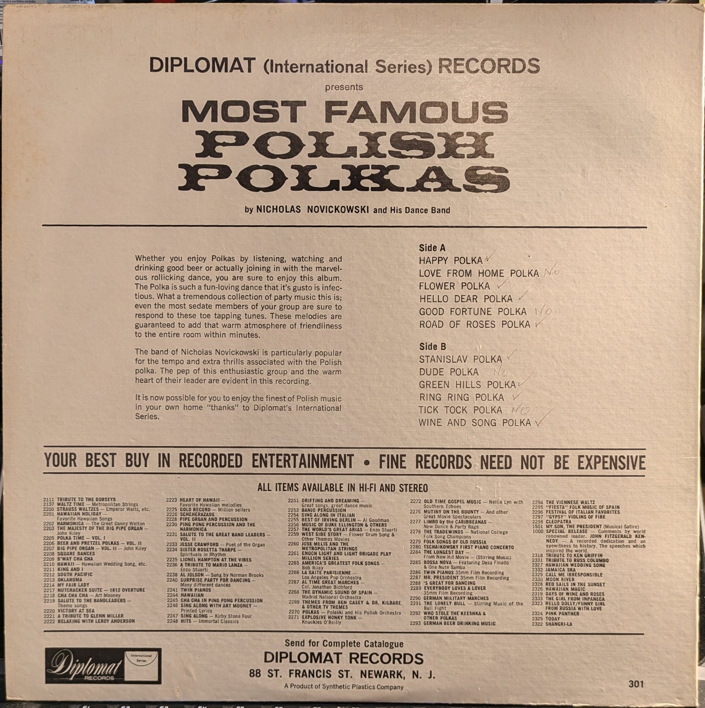Most Famous Polish Polkas By Nicholas Novickowski And His Dance Band | Very Good Plus (VG+) Very Good Plus (VG+) Get Cheap Vinyl