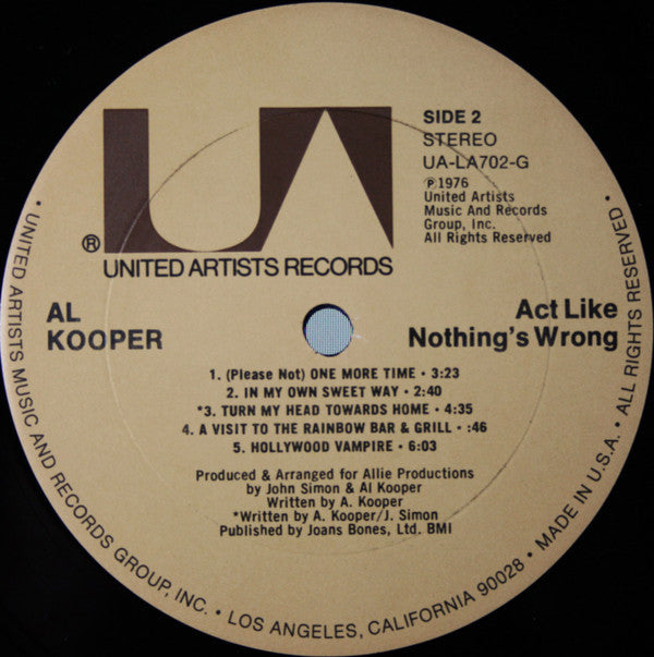 Act Like Nothing's Wrong | Near Mint (NM) Very Good Plus (VG+) Get Cheap Vinyl