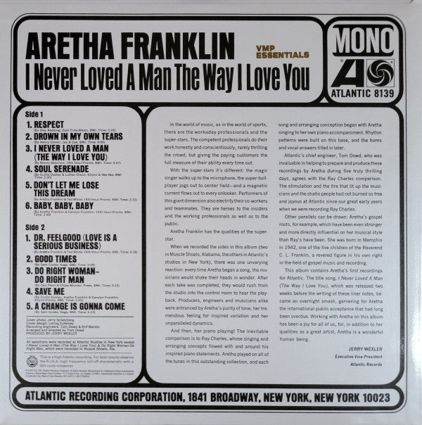 I Never Loved A Man The Way I Love You | Mint (M) Mint (M) Get Cheap Vinyl