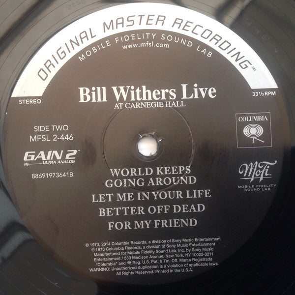 Bill Withers Live At Carnegie Hall (2xVINYL MFSL) | Mint (M) Mint (M) Get Cheap Vinyl