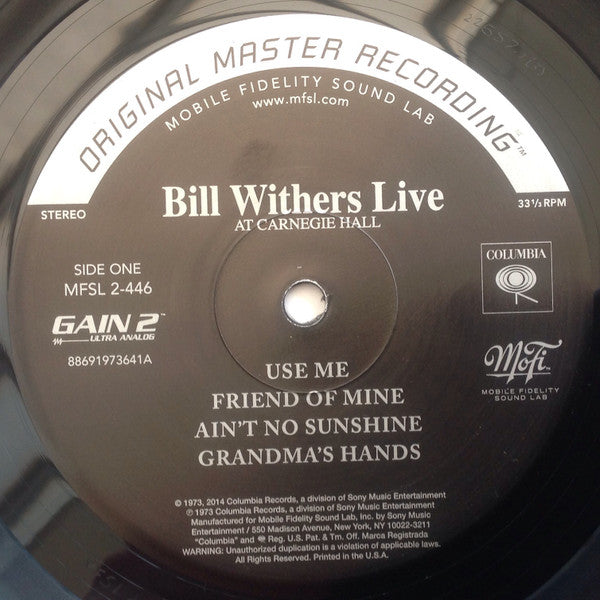 Bill Withers Live At Carnegie Hall (2xVINYL MFSL) | Mint (M) Mint (M) Get Cheap Vinyl