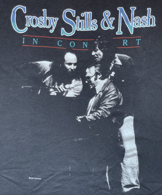 In Concert 1984 Two-Sided Black Shirt | Men's 100% Cotton Large Short Sleeve T-Shirt | Get Cheap Vinyl