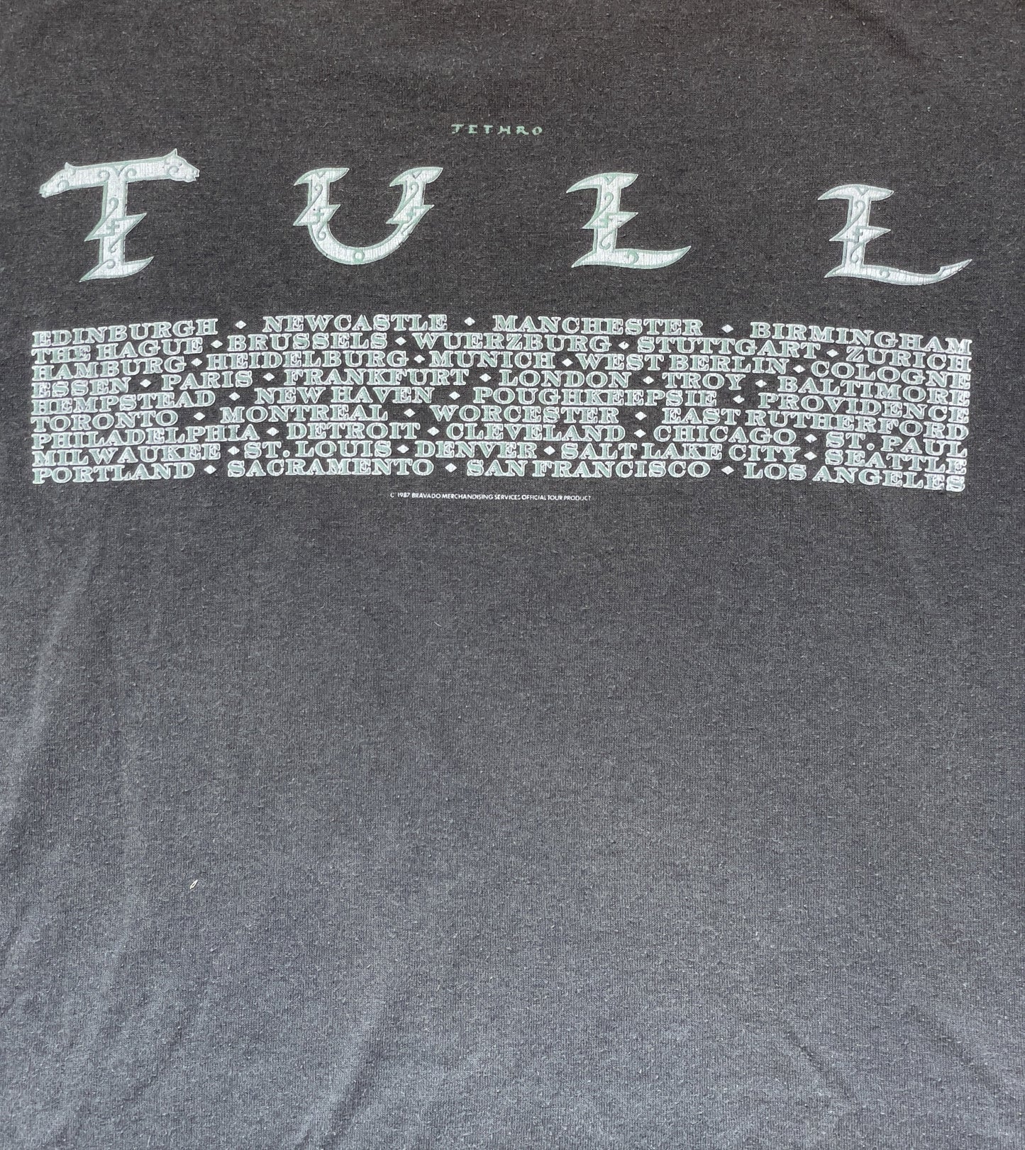 1987 Tour | Men's Black 50/50 XL Short Sleeve T-Shirt | Get Cheap Vinyl