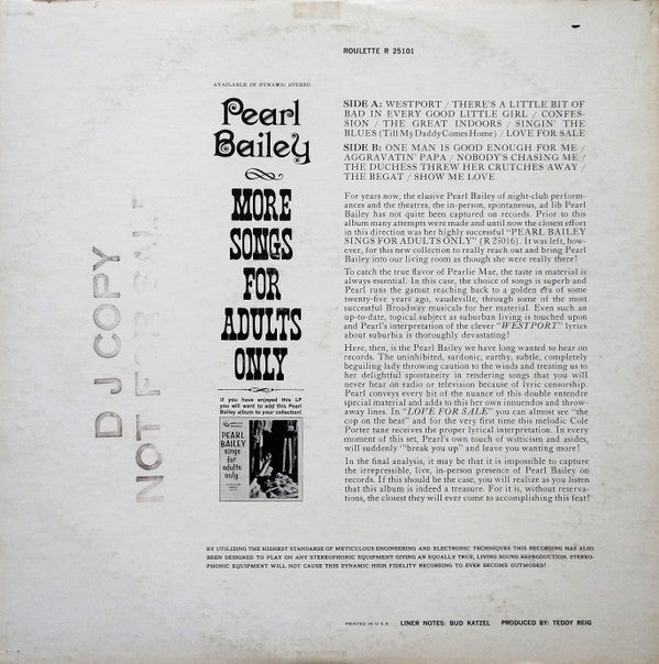 More Songs For Adults Only | Excellent (EX) Very Good Plus (VG+) Get Cheap Vinyl