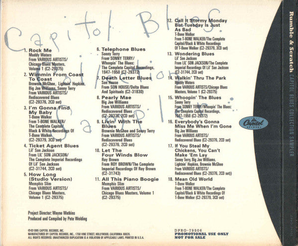 Rumble & Scratch: Capitol Blues Collection Sampler (CD) | Near Mint (NM) Near Mint (NM) Get Cheap Vinyl