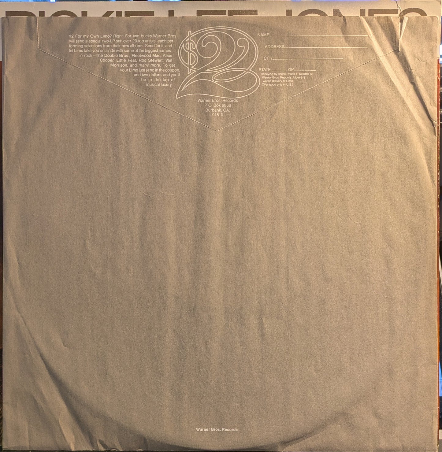 Rickie Lee Jones | Near Mint (NM) Excellent+ (EX+) Get Cheap Vinyl