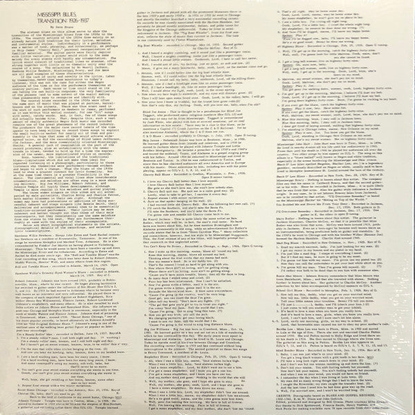 The Mississippi Blues, No.3: Transition, 1926-1937 | Mint (M) Mint (M) Get Cheap Vinyl