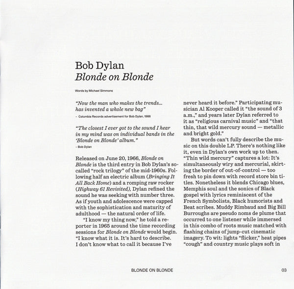 Blonde On Blonde (VMP | CLEAR BLONDE VINYL) | Mint (M) Mint (M) Get Cheap Vinyl