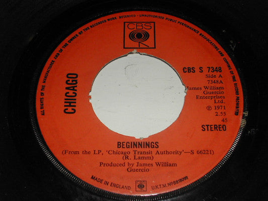 Beginnings / Colour My World | Very Good (VG) Very Good Plus (VG+) Get Cheap Vinyl