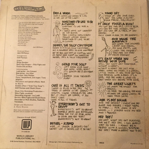 Even A Worm: Songs for Childrens Celebrations Ages 2 to 10 | Near Mint (NM) Near Mint (NM) Get Cheap Vinyl