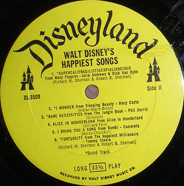 Walt Disney's Happiest Songs | Very Good Plus (VG+) Near Mint (NM) Get Cheap Vinyl