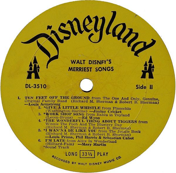 Walt Disney's Merriest Songs | Very Good Plus (VG+) Near Mint (NM) Get Cheap Vinyl