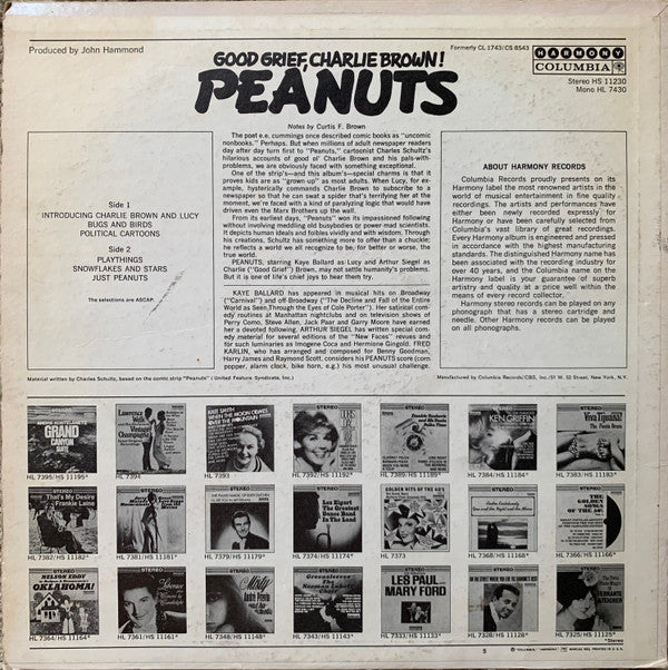 Good Grief, Charlie Brown! Peanuts | Very Good (VG) Very Good (VG) Get Cheap Vinyl