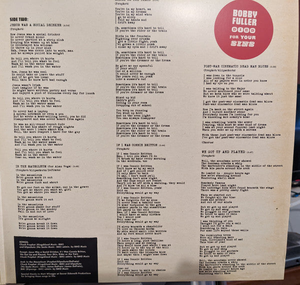 Bobby Fuller Died For Your Sins | Mint (M) Mint (M) Get Cheap Vinyl