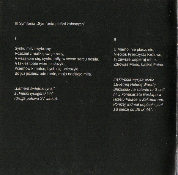 Symphony No. 3 (Symphony Of Sorrowful Songs) Op. 36 (CD) | Mint (M) Mint (M) Get Cheap Vinyl