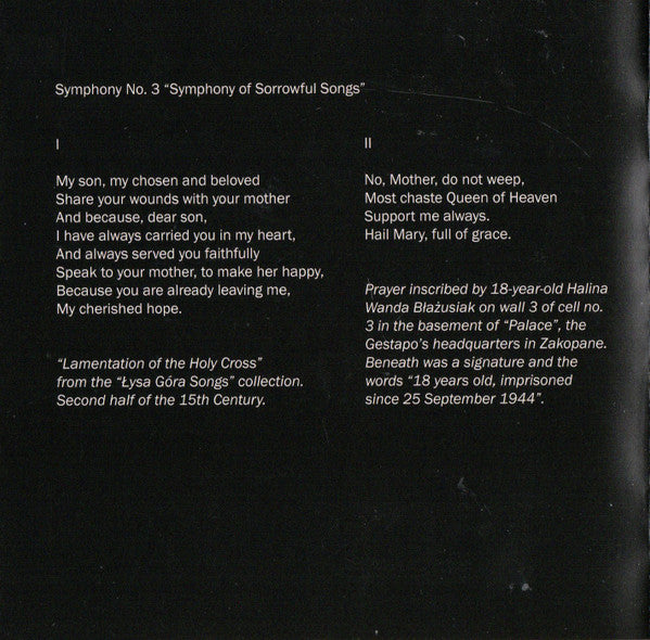 Symphony No. 3 (Symphony Of Sorrowful Songs) Op. 36 (CD) | Mint (M) Mint (M) Get Cheap Vinyl