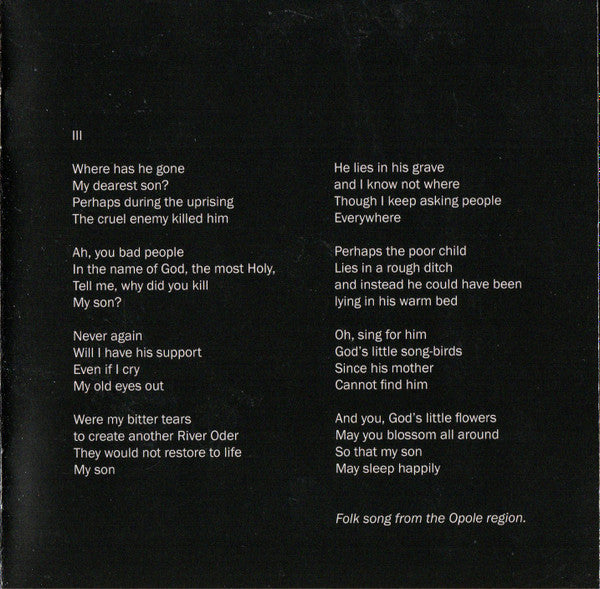Symphony No. 3 (Symphony Of Sorrowful Songs) Op. 36 (CD) | Mint (M) Mint (M) Get Cheap Vinyl