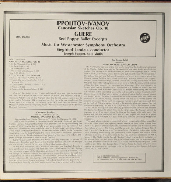 Caucasian Sketches, Op. 10 / ...From The "Red Poppy" Ballet *SEALED* | Mint (M) Mint (M) Get Cheap Vinyl