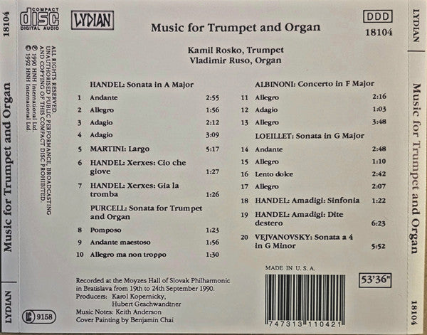 Music For Trumpet And Organ *CD/SEALED* | Mint (M) Mint (M) Get Cheap Vinyl