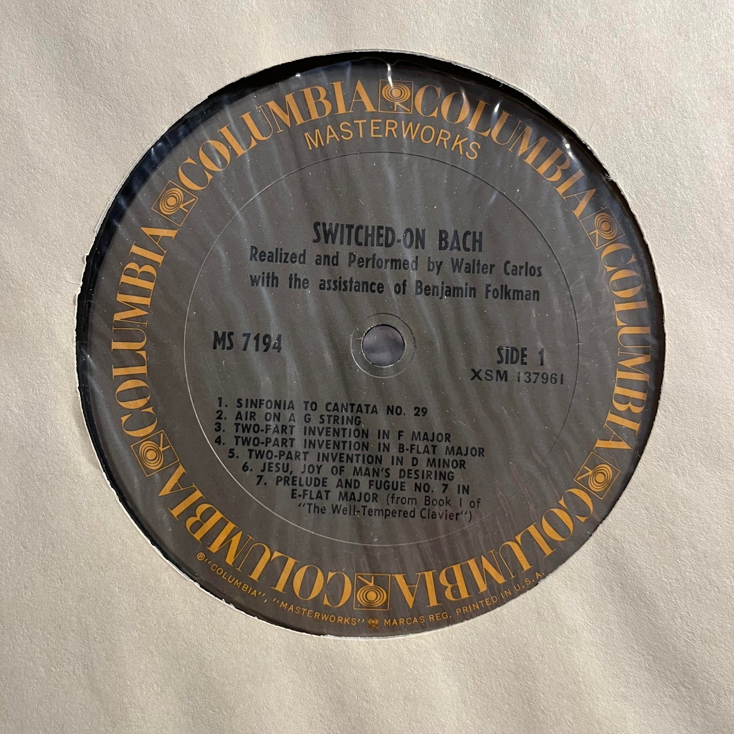 Switched-On Bach *TERRE HAUTE 1970* | Excellent (EX) Excellent (EX) Get Cheap Vinyl