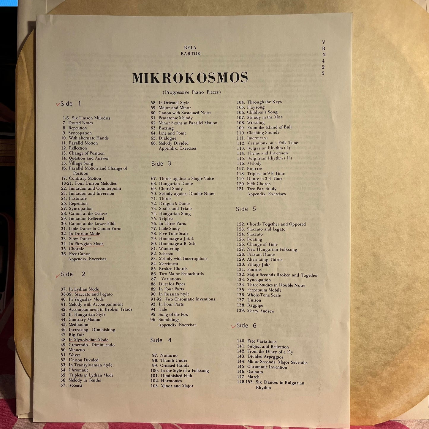 Piano Music, Volume I (Mikrokosmos) *3XLP BOX* | Excellent (EX) Very Good Plus (VG+) Get Cheap Vinyl