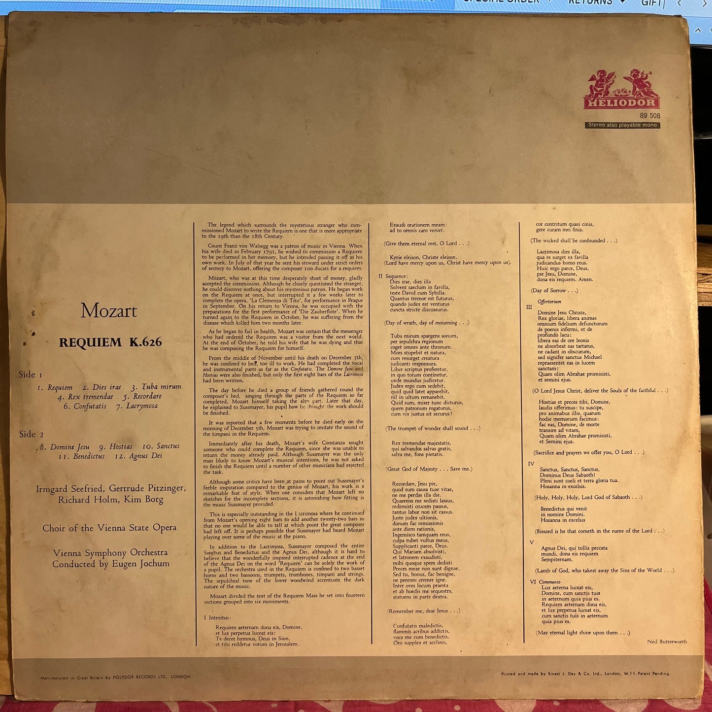 Requiem KV 626 *UK* | Excellent (EX) Excellent (EX) Get Cheap Vinyl