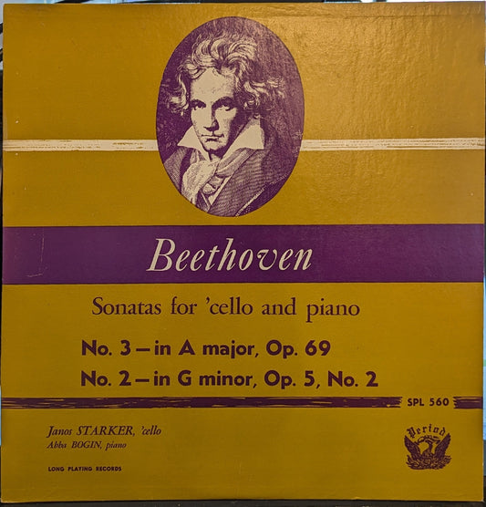 Sonatas For 'Cello and Piano | Excellent (EX) Near Mint (NM) Get Cheap Vinyl