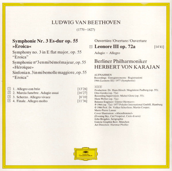 Symphony No. 3 “Eroica” / Overture: “Leonore III” (CD) | Excellent+ (EX+) Near Mint (NM or M-) Get Cheap Vinyl