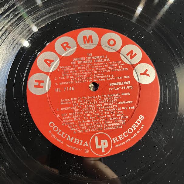 The Longines Symphonette And The Wittnauer Choraliers Selections (VINYL) | Excellent+ (EX+) Near Mint (NM or M-) Get Cheap Vinyl
