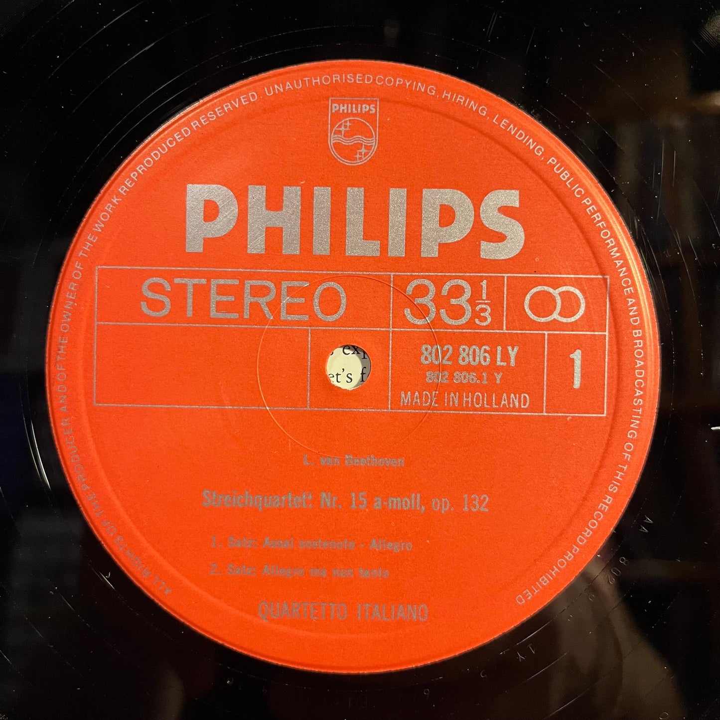 String Quartet In A Minor, Op. 132 *NETHERLANDS* | Excellent (EX) Near Mint (NM) Get Cheap Vinyl