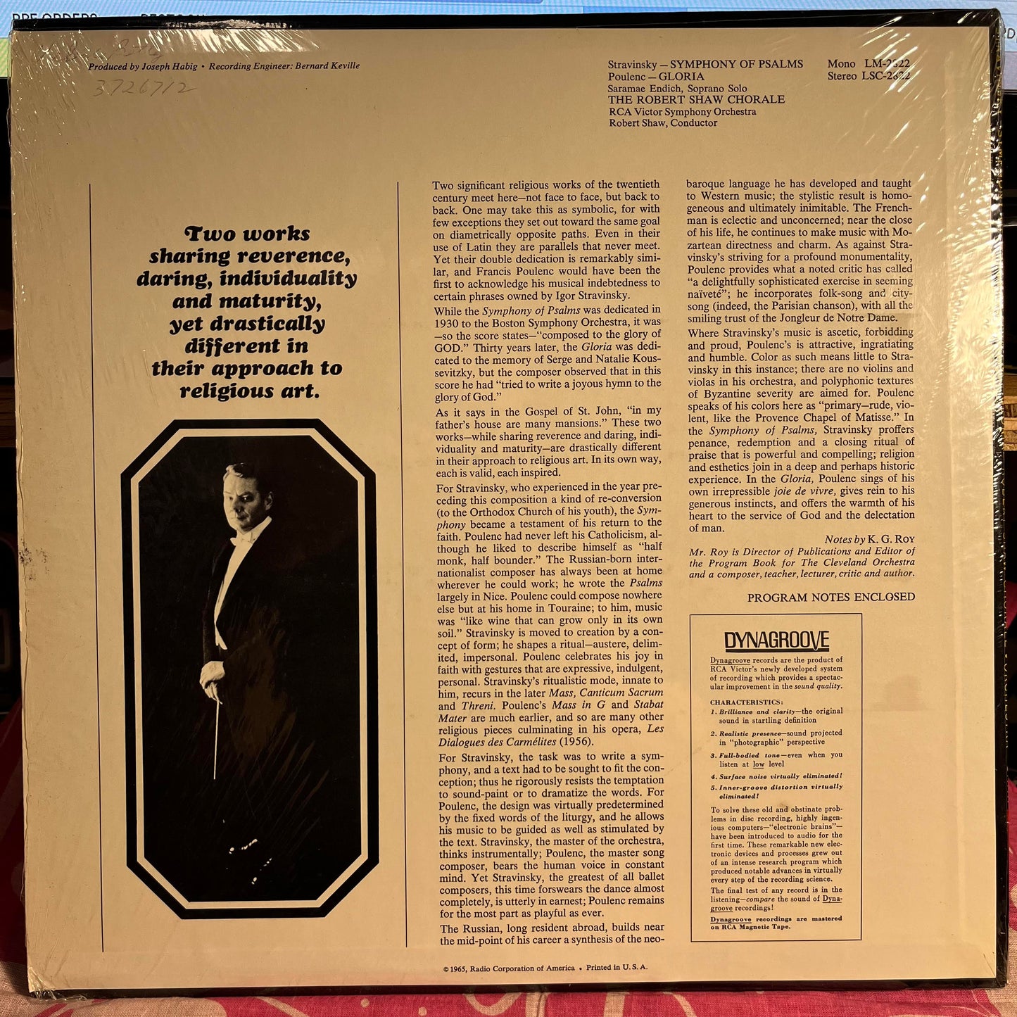 Symphony Of Psalms / Gloria *SHRINK* | Excellent (EX) Near Mint (NM) Get Cheap Vinyl