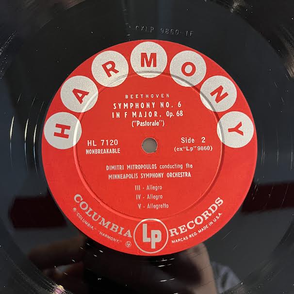 "Pastorale" Symphony No. 6 In F Major Opus 68 (VINYL) | Excellent+ (EX+) Near Mint (NM or M-) Get Cheap Vinyl