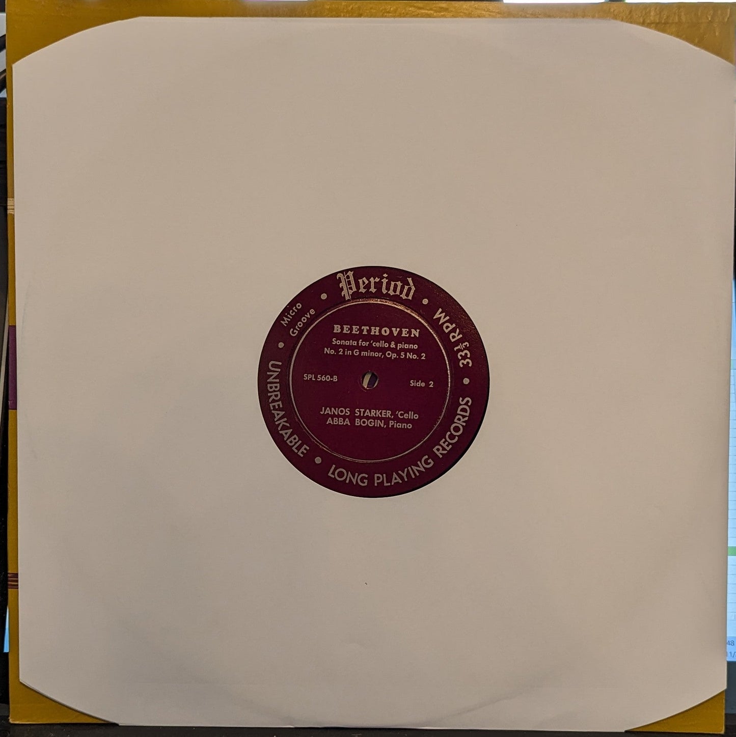 Sonatas For 'Cello and Piano | Excellent (EX) Near Mint (NM) Get Cheap Vinyl