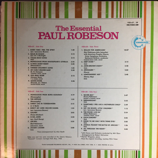 The Essential Paul Robeson (2xVINYL) | Excellent (EX) Excellent+ (EX+) Get Cheap Vinyl