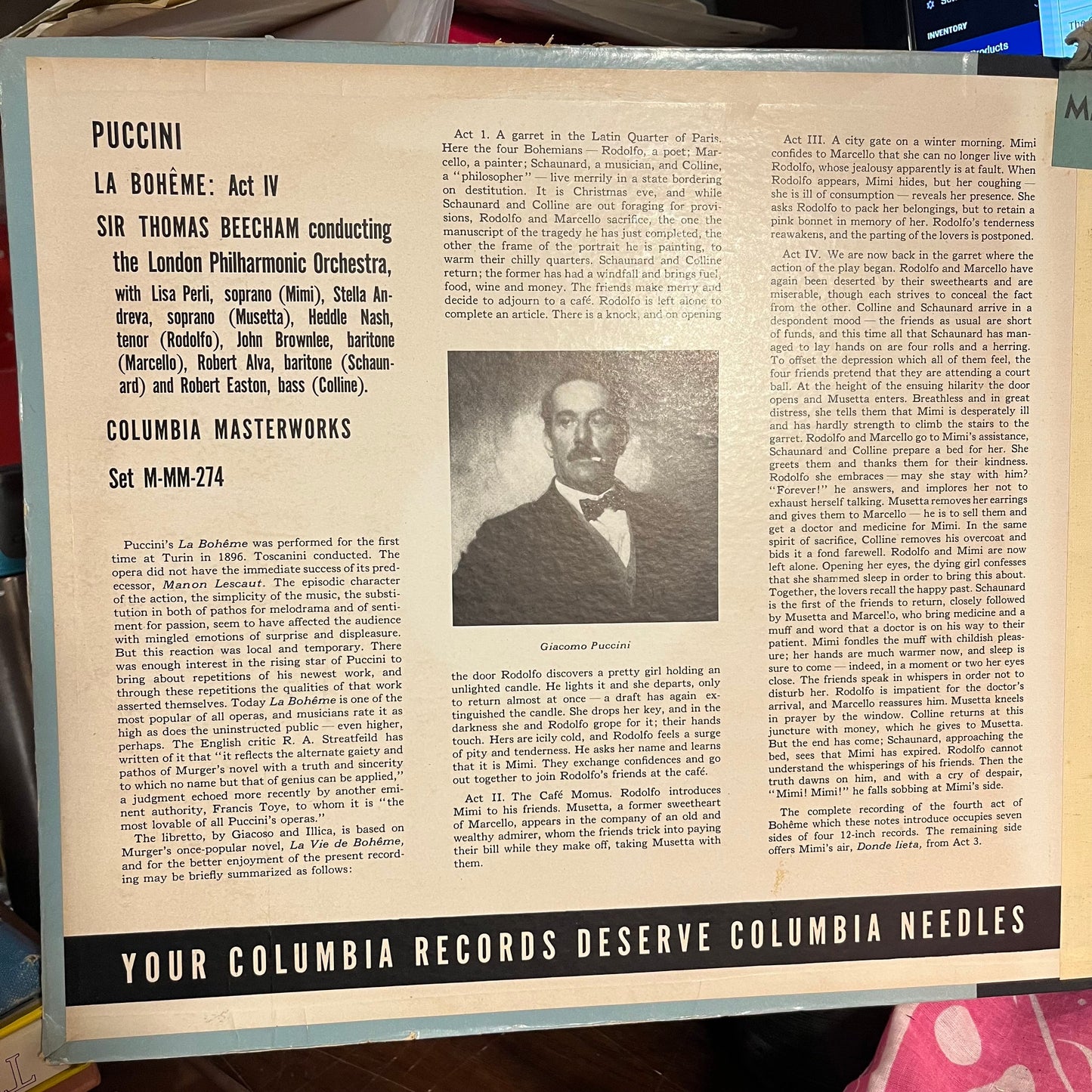 La Boheme Act IV 4X12" 78RPM | Excellent (EX) Very Good (VG) Get Cheap Vinyl