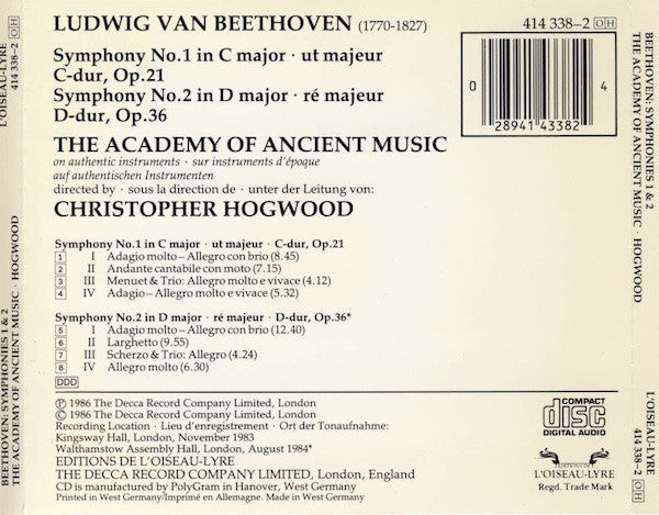 Symphonies 1 & 2 (CD) | Near Mint (NM) Near Mint (NM) Get Cheap Vinyl