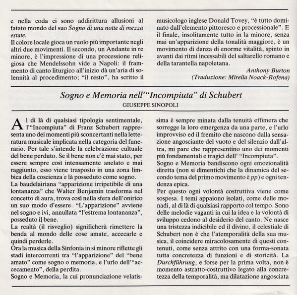 Schubert: Symphony No.8 "Unfinished" / Mendelssohn: Symphony No.4 "Italian" (CD) | Near Mint (NM) Near Mint (NM) Get Cheap Vinyl