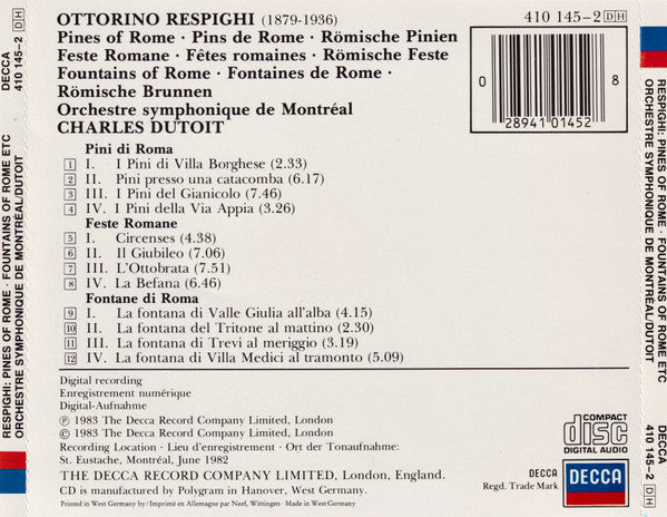 Pines Of Rome • Fountains Of Rome • Feste Romane (CD) | Near Mint (NM) Near Mint (NM) Get Cheap Vinyl