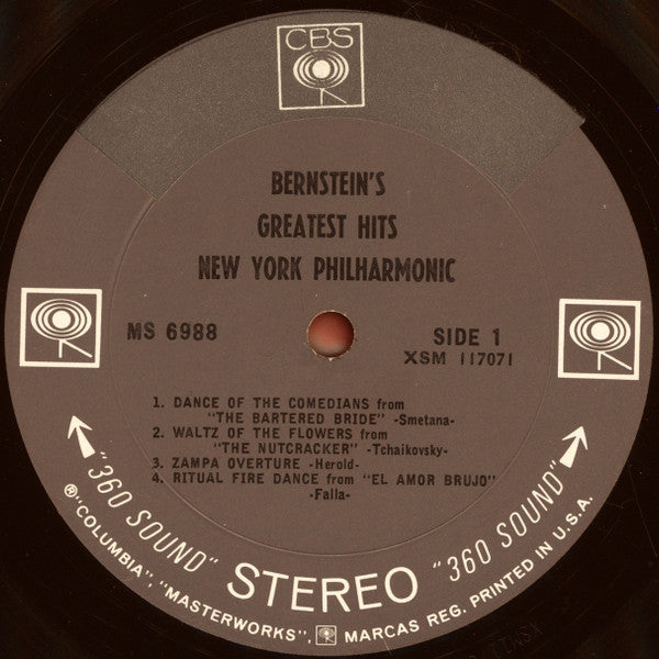 Bernstein's Greatest *360 SOUND* Hits New York Philharmonic | Near Mint (NM) Very Good Plus (VG+) Get Cheap Vinyl