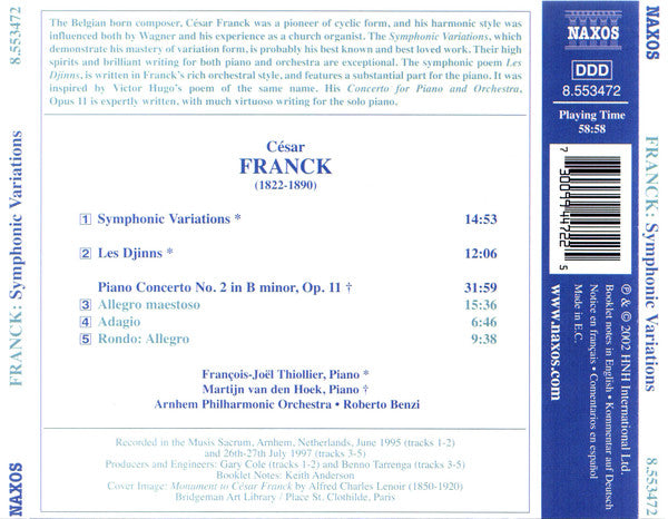 Symphonic Variations, Les Djinns, Piano Concerto No. 2 (CD) | Near Mint (NM) Near Mint (NM) Get Cheap Vinyl