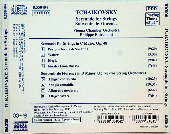 Serenade For Strings / Souvenir De Florence (CD) | Near Mint (NM) Near Mint (NM) Get Cheap Vinyl