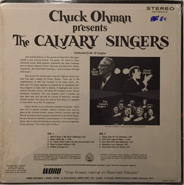 Chuck Ohman Presents The Calvary Singers (VINYL) | Near Mint (NM) Near Mint (NM) Get Cheap Vinyl