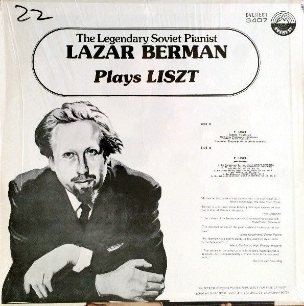 The Legendary Soviet Pianist Lazar Berman Plays Liszt | Near Mint (NM) Near Mint (NM) Get Cheap Vinyl