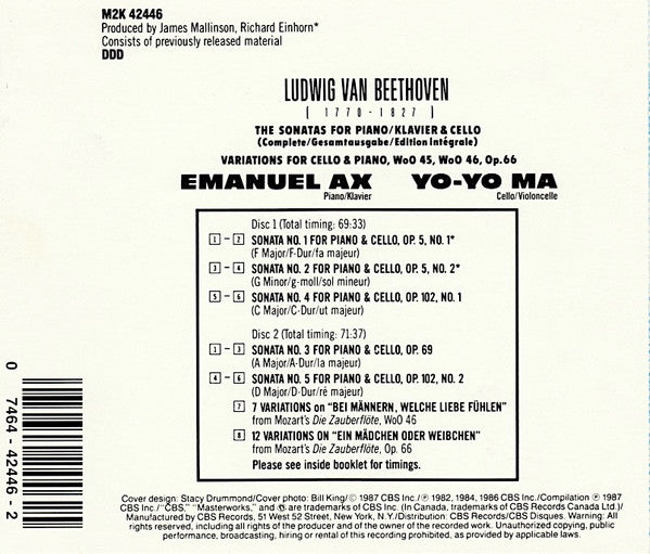 The Sonatas For Piano/Klavier & Cello (2xCD) | Near Mint (NM) Near Mint (NM) Get Cheap Vinyl