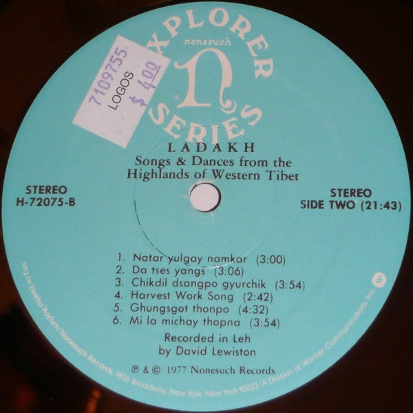 Ladakh - Songs & Dances From The Highlands Of Western Tibet (VINYL) | Near Mint (NM) Near Mint (NM) Get Cheap Vinyl