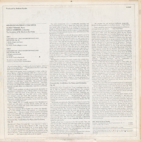 Piano Concertos (No. 1 In G Minor, Op. 25 / No. 2 In D Minor, Op. 40) | Near Mint (NM) Excellent (EX) Get Cheap Vinyl