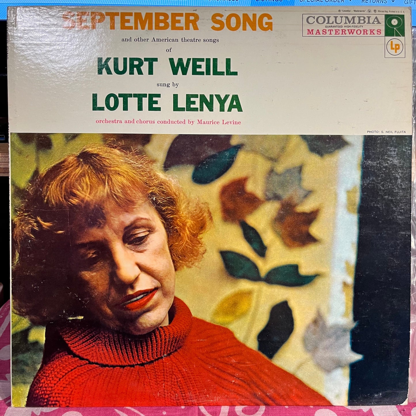 September Song And Other American Theatre Songs Of Kurt Weill *MONO* | Near Mint (NM) Excellent (EX) Get Cheap Vinyl