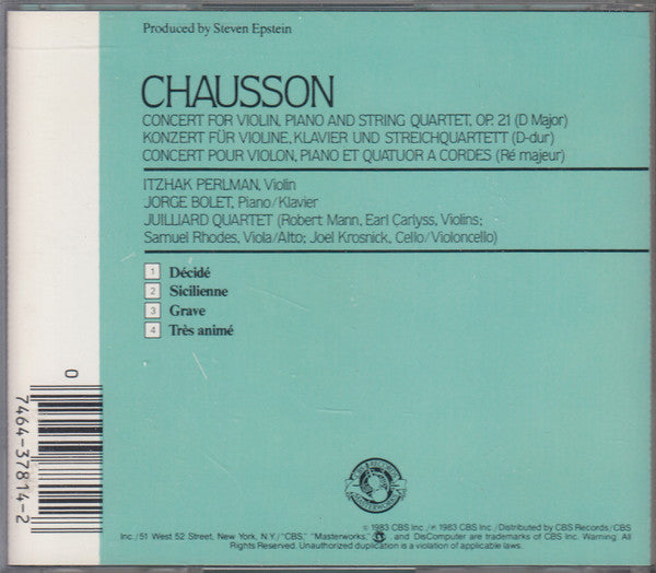 Concert For Violin, Piano And String Quartet (CD) | Near Mint (NM) Near Mint (NM) Get Cheap Vinyl