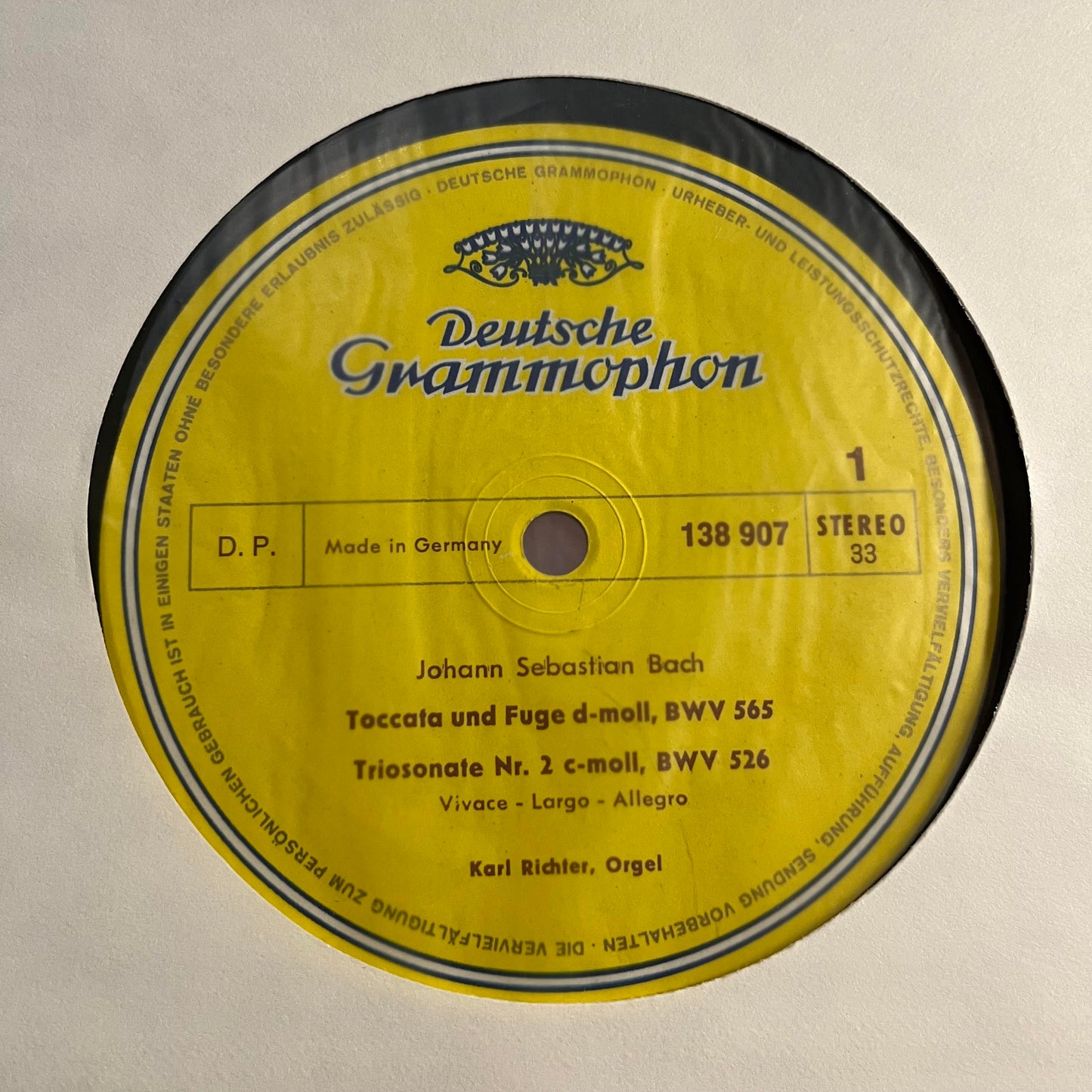 Toccata Und Fuge d-moll, BWV 565 · Triosonate Nr. 2 c-moll, BWV 526 · Präludium Und Fuge D-dur, BWV 532 · Fantasie Und Fuge g-moll, BWV 542 *SHRINK/GERMANY* | Near Mint (NM) Near Mint (NM) Get Cheap Vinyl