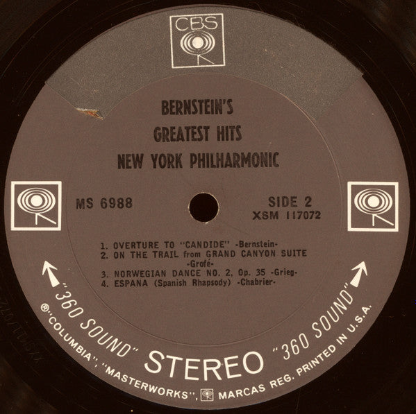 Bernstein's Greatest *360 SOUND* Hits New York Philharmonic | Near Mint (NM) Very Good Plus (VG+) Get Cheap Vinyl